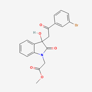 molecular formula C19H16BrNO5 B4050358 3-[2-(3-溴苯基)-2-氧代乙基]-3-羟基-2-氧代-2,3-二氢-1H-吲哚-1-基乙酸甲酯 