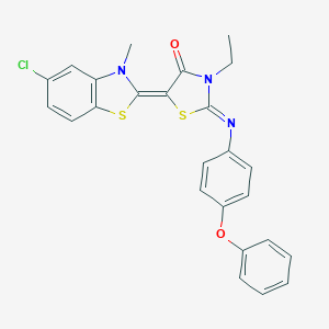 5-(5-chloro-3-methyl-1,3-benzothiazol-2(3H)-ylidene)-3-ethyl-2-[(4-phenoxyphenyl)imino]-1,3-thiazolidin-4-one
