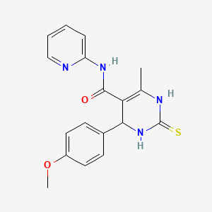 4-(4-methoxyphenyl)-6-methyl-N-2-pyridinyl-2-thioxo-1,2,3,4-tetrahydro-5-pyrimidinecarboxamide