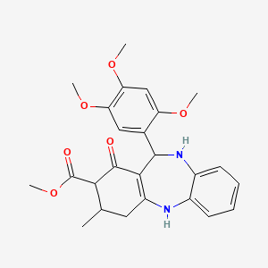 methyl 3-methyl-1-oxo-11-(2,4,5-trimethoxyphenyl)-2,3,4,5,10,11-hexahydro-1H-dibenzo[b,e][1,4]diazepine-2-carboxylate