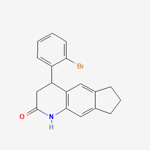 molecular formula C18H16BrNO B4050423 4-(2-溴苯基)-1,3,4,6,7,8-六氢-2H-环戊[g]喹啉-2-酮 