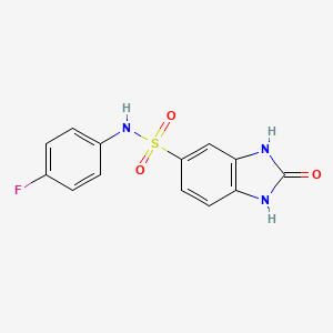 molecular formula C13H10FN3O3S B4050428 N-(4-fluorophenyl)-2-oxo-1,3-dihydrobenzimidazole-5-sulfonamide 