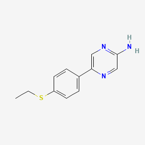 molecular formula C12H13N3S B4050438 5-[4-(乙硫基)苯基]吡嗪-2-胺 