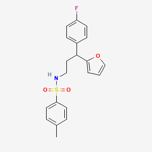 molecular formula C20H20FNO3S B4050441 N-[3-(4-FLUOROPHENYL)-3-(FURAN-2-YL)PROPYL]-4-METHYLBENZENE-1-SULFONAMIDE 