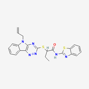 molecular formula C23H20N6OS2 B4050459 2-[(5-ALLYL-5H-[1,2,4]TRIAZINO[5,6-B]INDOL-3-YL)SULFANYL]-N~1~-(1,3-BENZOTHIAZOL-2-YL)BUTANAMIDE 