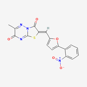 molecular formula C17H10N4O5S B4050463 6-甲基-2-{[5-(2-硝基苯基)-2-呋喃基]亚甲基}-7H-[1,3]噻唑并[3,2-b][1,2,4]三嗪-3,7(2H)-二酮 