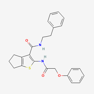 molecular formula C24H24N2O3S B4050471 2-[(苯氧基乙酰)氨基]-N-(2-苯乙基)-5,6-二氢-4H-环戊[b]噻吩-3-甲酰胺 