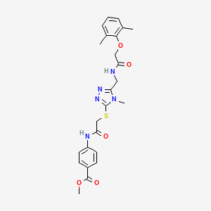 methyl 4-[({[5-({[(2,6-dimethylphenoxy)acetyl]amino}methyl)-4-methyl-4H-1,2,4-triazol-3-yl]sulfanyl}acetyl)amino]benzoate