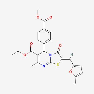 ethyl 5-[4-(methoxycarbonyl)phenyl]-7-methyl-2-[(5-methyl-2-furyl)methylene]-3-oxo-2,3-dihydro-5H-[1,3]thiazolo[3,2-a]pyrimidine-6-carboxylate