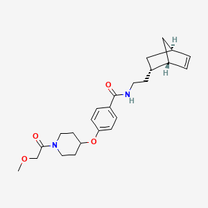 molecular formula C24H32N2O4 B4050526 N-{2-[(1S*,2S*,4S*)-bicyclo[2.2.1]hept-5-en-2-yl]ethyl}-4-{[1-(methoxyacetyl)-4-piperidinyl]oxy}benzamide 