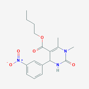 molecular formula C17H21N3O5 B405054 Butyl 1,6-dimethyl-4-(3-nitrophenyl)-2-oxo-1,2,3,4-tetrahydropyrimidine-5-carboxylate 
