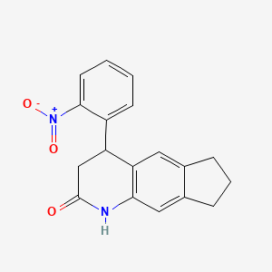 molecular formula C18H16N2O3 B4050576 4-(2-nitrophenyl)-1,3,4,6,7,8-hexahydro-2H-cyclopenta[g]quinolin-2-one 