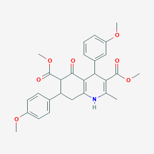 molecular formula C28H29NO7 B4050584 dimethyl 4-(3-methoxyphenyl)-7-(4-methoxyphenyl)-2-methyl-5-oxo-1,4,5,6,7,8-hexahydro-3,6-quinolinedicarboxylate 