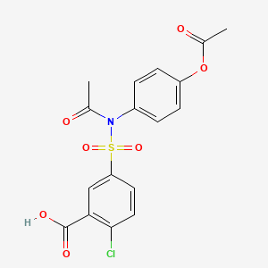 5-({acetyl[4-(acetyloxy)phenyl]amino}sulfonyl)-2-chlorobenzoic acid