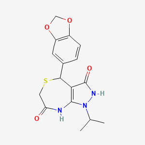 molecular formula C16H17N3O4S B4050609 4-(1,3-benzodioxol-5-yl)-3-hydroxy-1-isopropyl-4,8-dihydro-1H-pyrazolo[3,4-e][1,4]thiazepin-7(6H)-one 