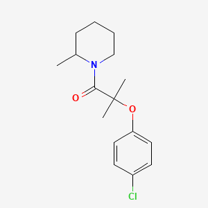 molecular formula C16H22ClNO2 B4050617 2-(4-Chlorophenoxy)-2-methyl-1-(2-methylpiperidin-1-yl)propan-1-one 