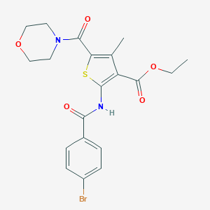 molecular formula C20H21BrN2O5S B405062 Ethyl 2-[(4-bromobenzoyl)amino]-4-methyl-5-(4-morpholinylcarbonyl)-3-thiophenecarboxylate 