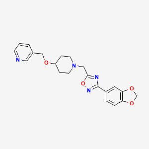 molecular formula C21H22N4O4 B4050629 3-{[(1-{[3-(1,3-苯并二氧杂环-5-基)-1,2,4-恶二唑-5-基]甲基}-4-哌啶基)氧基]甲基}吡啶 