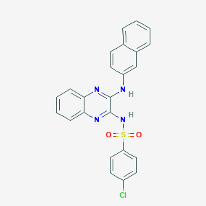 molecular formula C24H17ClN4O2S B405063 4-chloro-N-[3-(naphthalen-2-ylamino)quinoxalin-2-yl]benzenesulfonamide 