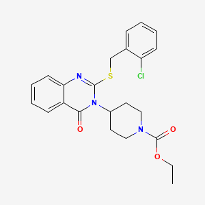 molecular formula C23H24ClN3O3S B4050642 ethyl 4-[2-[(2-chlorobenzyl)thio]-4-oxo-3(4H)-quinazolinyl]-1-piperidinecarboxylate 