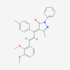 molecular formula C28H26N2O3 B405067 4-[3-(2,3-Dimethoxy-phenyl)-1-p-tolyl-allylidene]-5-methyl-2-phenyl-2,4-dihydro-pyrazol-3-one 