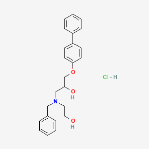 molecular formula C24H28ClNO3 B4050671 1-[BENZYL(2-HYDROXYETHYL)AMINO]-3-{[1,1'-BIPHENYL]-4-YLOXY}PROPAN-2-OL HYDROCHLORIDE 