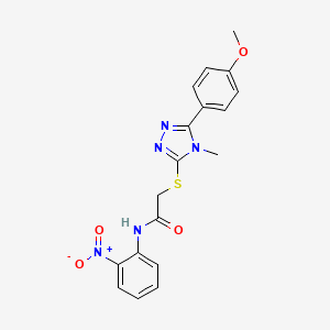 molecular formula C18H17N5O4S B4050677 2-{[5-(4-methoxyphenyl)-4-methyl-4H-1,2,4-triazol-3-yl]thio}-N-(2-nitrophenyl)acetamide 