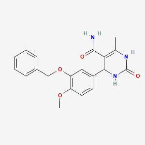 molecular formula C20H21N3O4 B4050684 4-[3-(benzyloxy)-4-methoxyphenyl]-6-methyl-2-oxo-1,2,3,4-tetrahydro-5-pyrimidinecarboxamide 