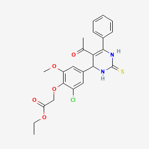 molecular formula C23H23ClN2O5S B4050689 ethyl 2-[4-(5-acetyl-6-phenyl-2-sulfanylidene-3,4-dihydro-1H-pyrimidin-4-yl)-2-chloro-6-methoxyphenoxy]acetate 