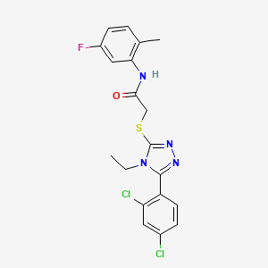 2-{[5-(2,4-dichlorophenyl)-4-ethyl-4H-1,2,4-triazol-3-yl]sulfanyl}-N-(5-fluoro-2-methylphenyl)acetamide