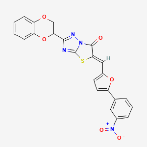 2-(2,3-dihydro-1,4-benzodioxin-2-yl)-5-{[5-(3-nitrophenyl)-2-furyl]methylene}[1,3]thiazolo[3,2-b][1,2,4]triazol-6(5H)-one