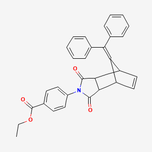 ethyl 4-[10-(diphenylmethylene)-3,5-dioxo-4-azatricyclo[5.2.1.0~2,6~]dec-8-en-4-yl]benzoate