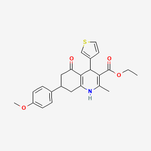 molecular formula C24H25NO4S B4050712 7-(4-甲氧基苯基)-2-甲基-5-氧代-4-(3-噻吩基)-1,4,5,6,7,8-六氢-3-喹啉甲酸乙酯 