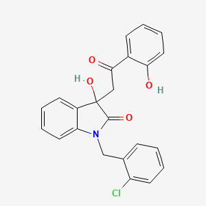 molecular formula C23H18ClNO4 B4050719 1-(2-chlorobenzyl)-3-hydroxy-3-[2-(2-hydroxyphenyl)-2-oxoethyl]-1,3-dihydro-2H-indol-2-one 