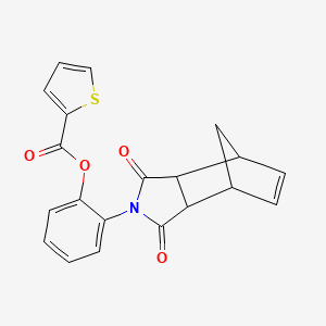 molecular formula C20H15NO4S B4050733 2-(3,5-二氧代-4-氮杂三环[5.2.1.0~2,6~]癸-8-烯-4-基)苯基 2-噻吩甲酸酯 