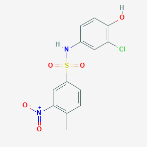 molecular formula C13H11ClN2O5S B4050741 N-(3-chloro-4-hydroxyphenyl)-4-methyl-3-nitrobenzenesulfonamide 