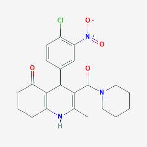 4-(4-CHLORO-3-NITROPHENYL)-2-METHYL-3-(PIPERIDINE-1-CARBONYL)-1,4,5,6,7,8-HEXAHYDROQUINOLIN-5-ONE