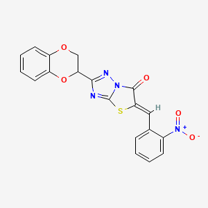 molecular formula C19H12N4O5S B4050795 2-(2,3-dihydro-1,4-benzodioxin-2-yl)-5-(2-nitrobenzylidene)[1,3]thiazolo[3,2-b][1,2,4]triazol-6(5H)-one 