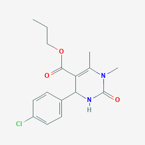 Propyl 4-(4-chlorophenyl)-1,6-dimethyl-2-oxo-1,2,3,4-tetrahydro-5-pyrimidinecarboxylate