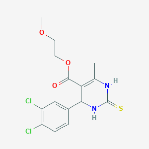 molecular formula C15H16Cl2N2O3S B4050812 2-methoxyethyl 4-(3,4-dichlorophenyl)-6-methyl-2-thioxo-1,2,3,4-tetrahydro-5-pyrimidinecarboxylate 