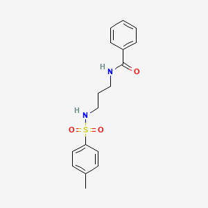 molecular formula C17H20N2O3S B4050813 N-(3-{[(4-methylphenyl)sulfonyl]amino}propyl)benzamide 