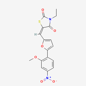 (5E)-3-ethyl-5-{[5-(2-methoxy-4-nitrophenyl)furan-2-yl]methylidene}-1,3-thiazolidine-2,4-dione