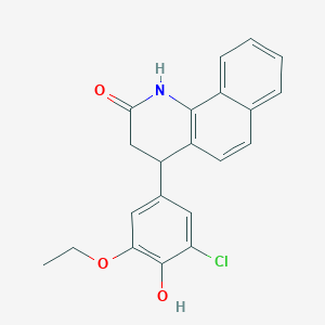 molecular formula C21H18ClNO3 B4050828 4-(3-chloro-5-ethoxy-4-hydroxyphenyl)-3,4-dihydrobenzo[h]quinolin-2(1H)-one 