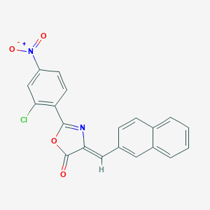 molecular formula C20H11ClN2O4 B405085 2-{2-chloro-4-nitrophenyl}-4-(2-naphthylmethylene)-1,3-oxazol-5(4H)-one 