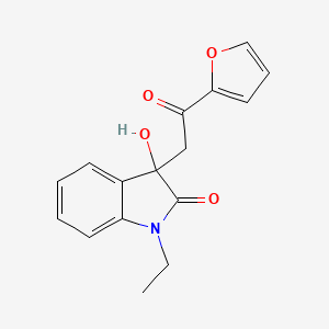 molecular formula C16H15NO4 B4050893 1-ethyl-3-[2-(2-furyl)-2-oxoethyl]-3-hydroxy-1,3-dihydro-2H-indol-2-one 