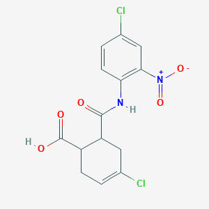 molecular formula C14H12Cl2N2O5 B4050922 4-Chloro-6-[(4-chloro-2-nitrophenyl)carbamoyl]cyclohex-3-ene-1-carboxylic acid 