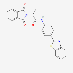 2-(1,3-dioxo-1,3-dihydro-2H-isoindol-2-yl)-N-[4-(6-methyl-1,3-benzothiazol-2-yl)phenyl]propanamide