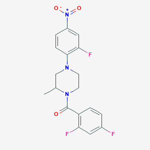 molecular formula C18H16F3N3O3 B4050946 (2,4-Difluorophenyl)-[4-(2-fluoro-4-nitrophenyl)-2-methylpiperazin-1-yl]methanone 