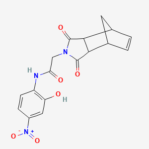 molecular formula C17H15N3O6 B4050948 2-(3,5-二氧代-4-氮杂三环[5.2.1.0~2,6~]癸-8-烯-4-基)-N-(2-羟基-4-硝基苯基)乙酰胺 