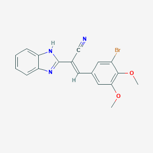 molecular formula C18H14BrN3O2 B405095 2-(1H-benzimidazol-2-yl)-3-(3-bromo-4,5-dimethoxyphenyl)acrylonitrile 